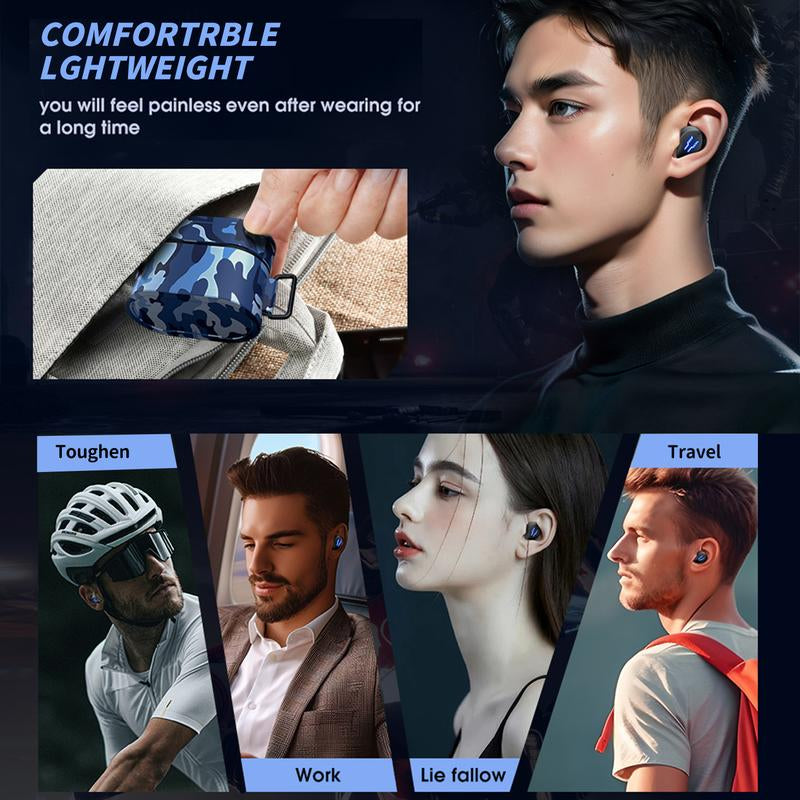 Mini Bluetooth Portable True Wireless Earbuds Modern Camo Audio Game Earphones Charging Case