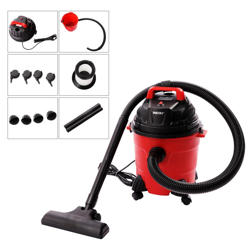 Wet/Dry Vacuum Cleaner, 1000W, 15L Capacity, HEPA Filter, Red, for Home & Garage