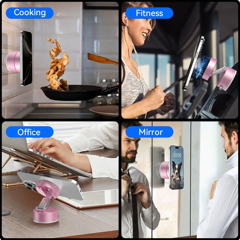 【Mother'S Day Gift】Vacuum Magnetic Suction Phone Holder,Upgraded 360° Adjustable Suction Cup Car Phone Mount,Hands-Free Cell Phone Holder for Car/Gym/Mirror/Smooth Surface,Compatible with Iphone 16/15/14/13/12 Series