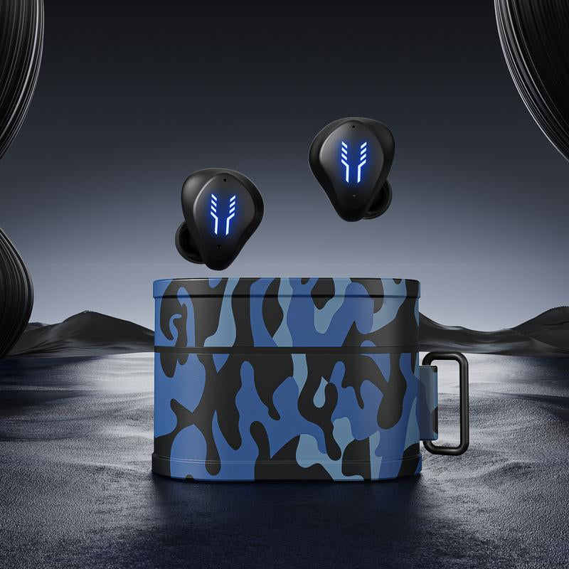 Mini Bluetooth Portable True Wireless Earbuds Modern Camo Audio Game Earphones Charging Case
