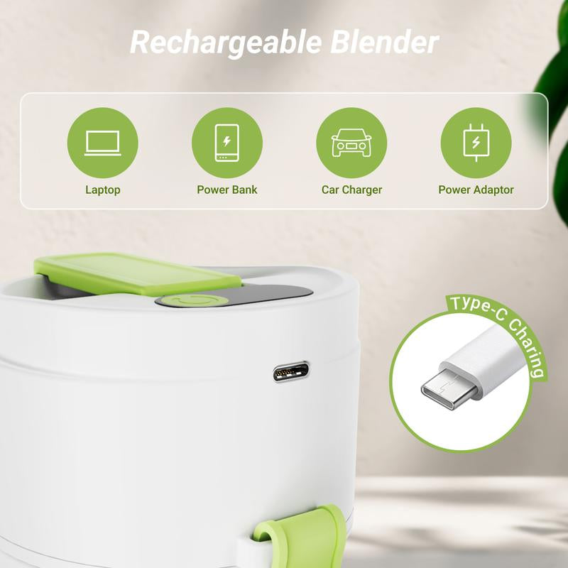 ZHENMI Portable Blender, Personal Size Blender for Shakes and Smoothies with Ultra Sharp Blades, Mini Blender USB Rechargeable Magnetic for Travel/Picnic/Office/Gym