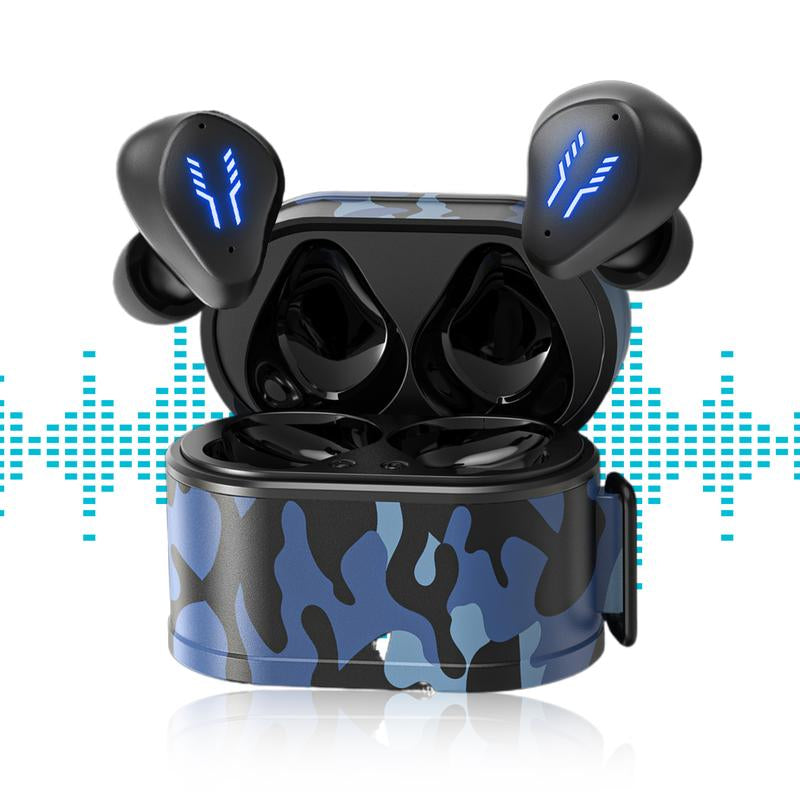 Mini Bluetooth Portable True Wireless Earbuds Modern Camo Audio Game Earphones Charging Case