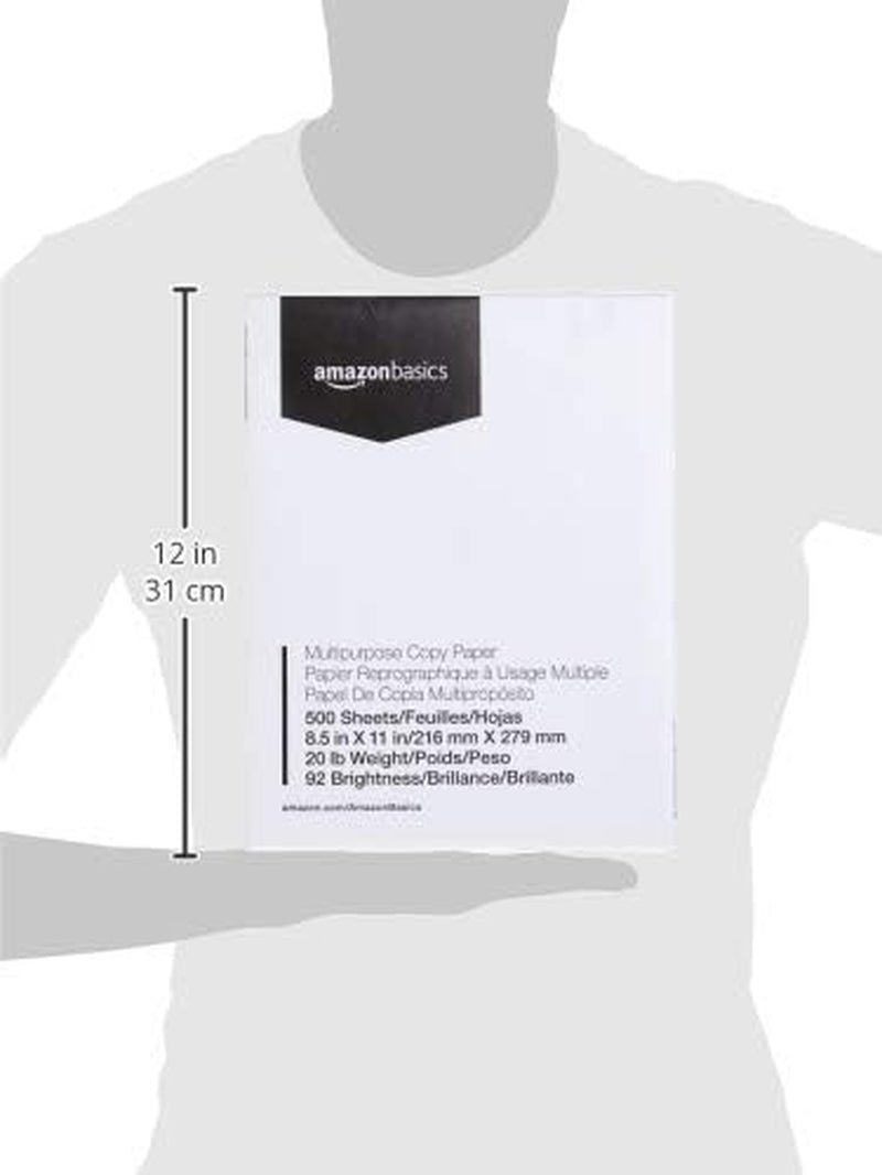 Multipurpose Copy Printer Paper, 8.5 X 11 Inches, 20 Lb, 1 Ream, 500 Sheets, 92 Bright, White