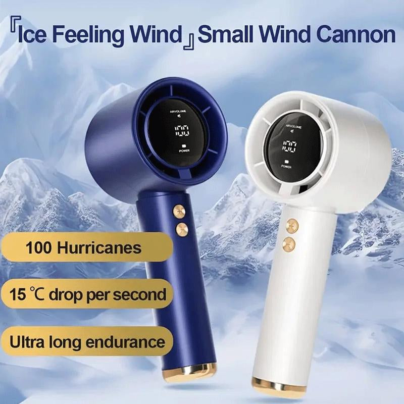 Portable Handheld Fan, 13000RPM Adjustable Mini Fan, USB Rechargeable Personal Fan, Digital Display Small Hair Dryer for Home Office Outdoor