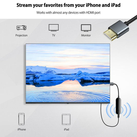 <Ios Only>Wireless HDMI Display Adapter, Streaming Device for Iphone to TV, HD Video and Audio Sync, Streaming Mirroring Youtube Tiktok to TV, Tech Accessories, Digital Products