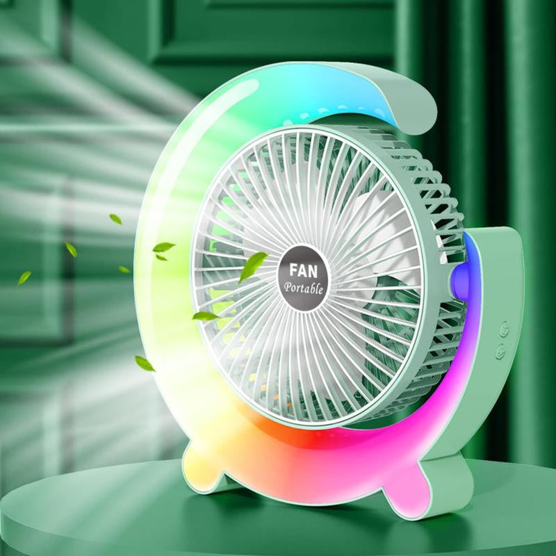 USB Rechargeable Desktop Fan, Multifunctional Desk Lamp Fan, Portable Mini Fan for Home Office Dormitory