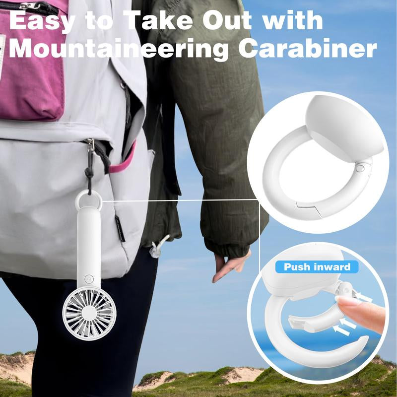 Mini Portable Fan, Small and Powerful, Cute Design 3 Speed Personal Handheld and Desktop, Lightweight USB Rechargeable for Makeup Stylish Girl Women Travel Indoor Outdoor