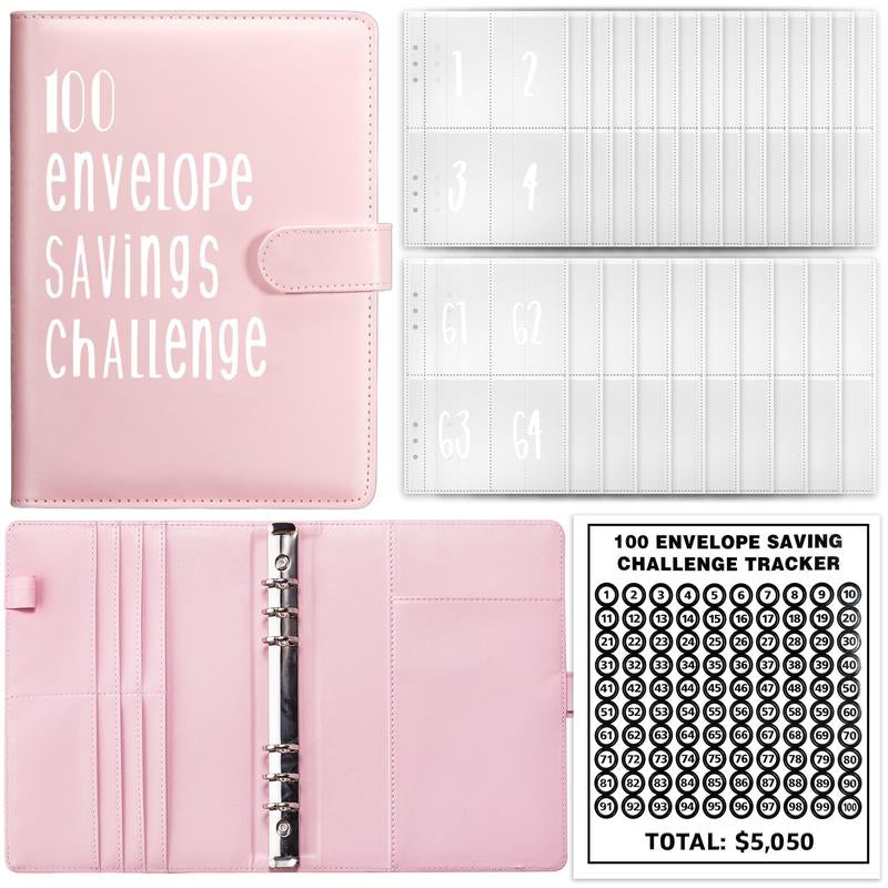 100 Envelopes Money Saving Challenge, Savings Challenges Budget Book Binder with Cash Envelopes Envelope Money Envelope Money Financial Organizer M