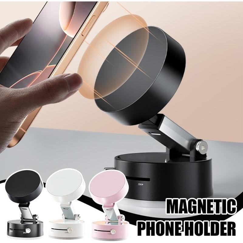 Magnetic Car Mount, 2025 New Vacuum Magnetic Phone Holder, Rotating Hands-Free Magnetic Phone Holder, Strong Suction Suitable for Car Mirrors and All Smooth Surfaces