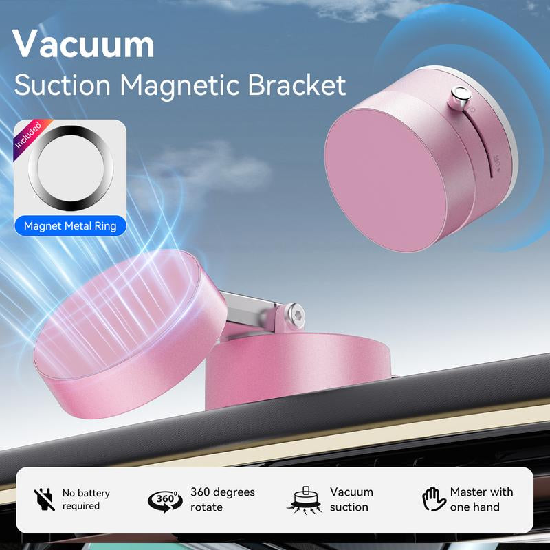 【Mother'S Day Gift】Vacuum Magnetic Suction Phone Holder,Upgraded 360° Adjustable Suction Cup Car Phone Mount,Hands-Free Cell Phone Holder for Car/Gym/Mirror/Smooth Surface,Compatible with Iphone 16/15/14/13/12 Series