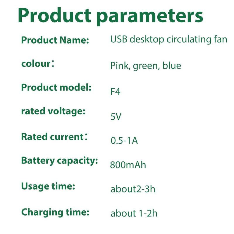 USB Rechargeable Desktop Fan, Multifunctional Desk Lamp Fan, Portable Mini Fan for Home Office Dormitory