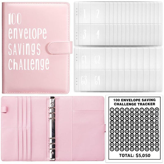 100 Envelopes Money Saving Challenge, Savings Challenges Budget Book Binder with Cash Envelopes Envelope Money Envelope Money Financial Organizer M