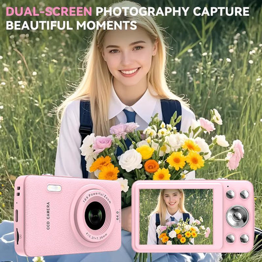 1080P Digital Camera with 32GB SD Card, 16X Optical Zoom, Portable Mini Camera, Point and Shoot Camera, Y2K Gifts