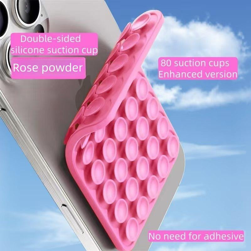 Silicone Suction Cup Phone Case Mount,80 Silicone Suction Cup Holders， 1 Count Double Sided Phone Holder Mount, Hands-Free Strong Grip Holder for Selfies and Videos, Phone Accessories Cellphone Smartphone